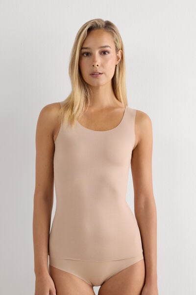 Débardeur à col rond en coton sans couture