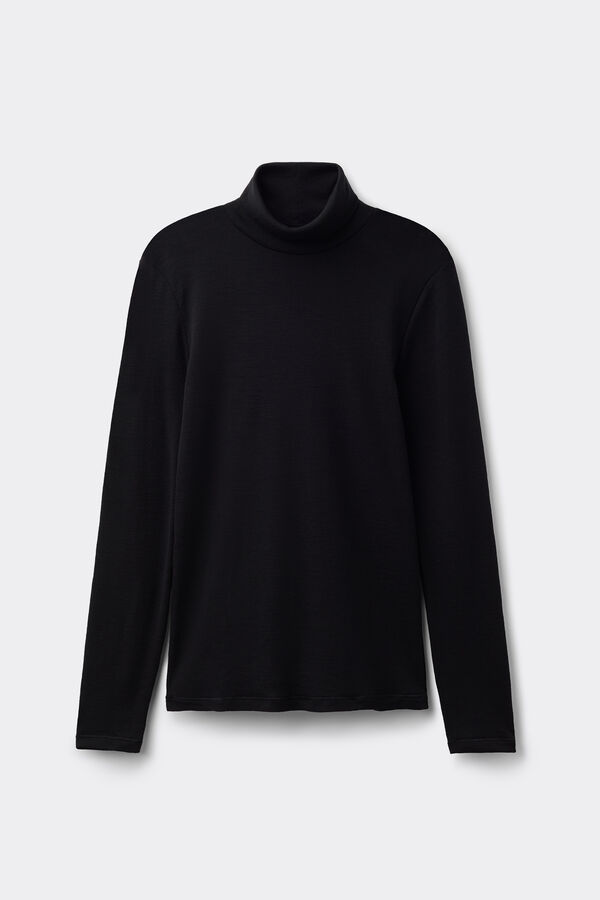 Maglia Manica Lunga Collo Alto 100% Lana Merino