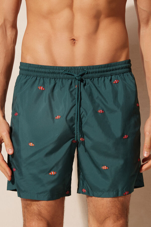 Clownfish-Embroidered Swim Shorts