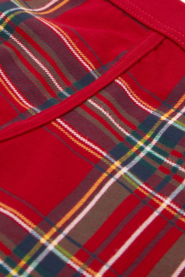 Superior Cotton Boxers with Red Tartan Print