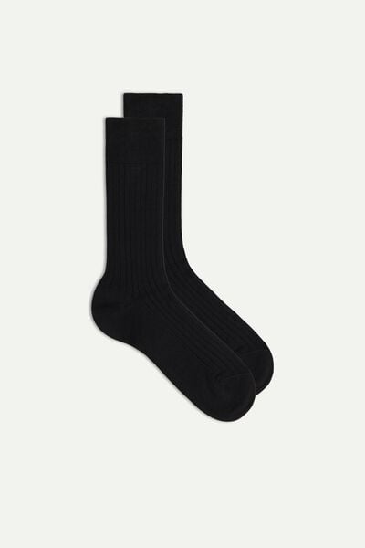 Short Socks in Ribbed Warm Cotton