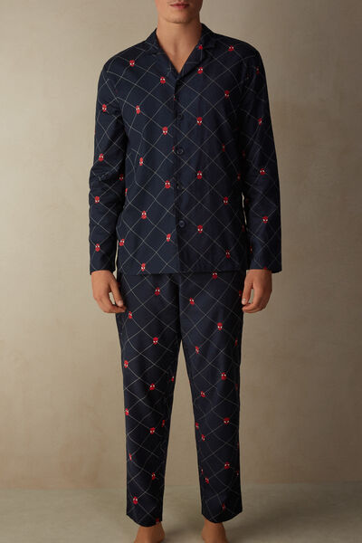 Langer Pyjama Spider-Man aus Baumwolle in Leinwandbindung