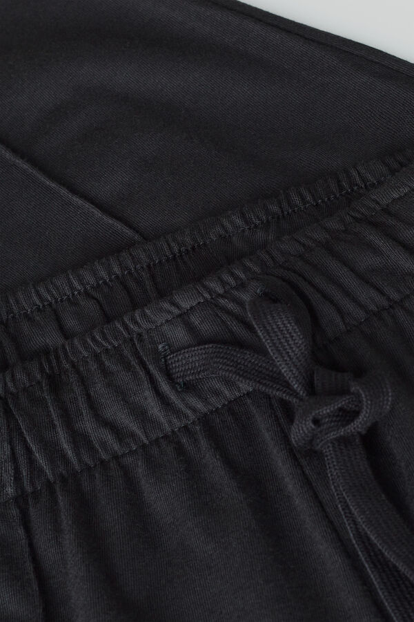 Full Length Cotton Pants with Rib