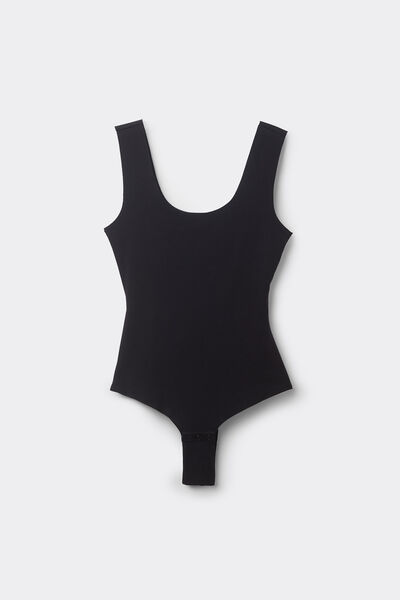 Raw-Cut Cotton Bodysuit