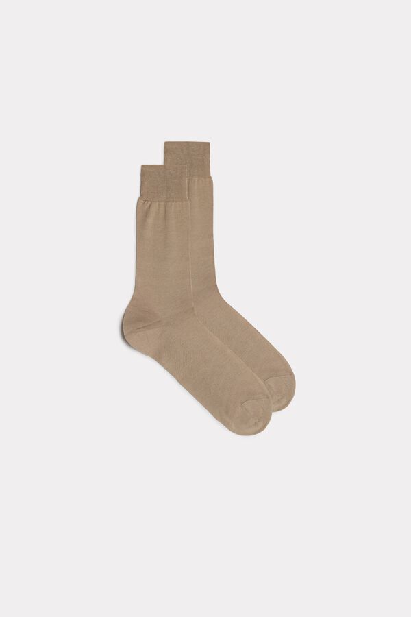 Korte Lisle sokken van satijn en katoen
