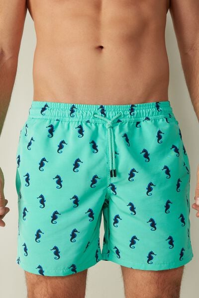 Pegaso Seahorse-Print Swim Shorts