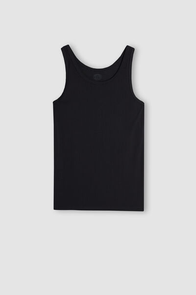 Sleeveless Vest Top with Round Neck