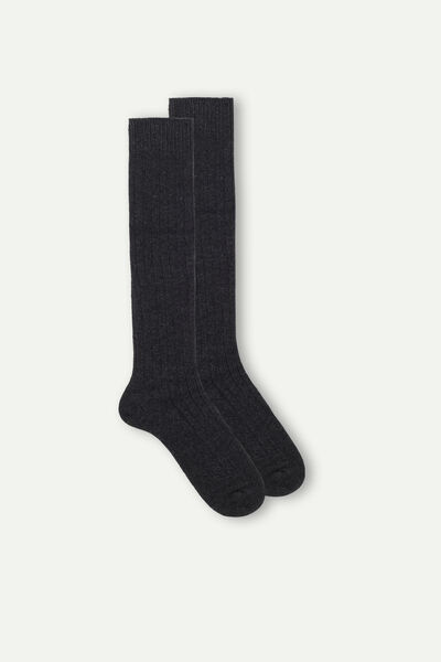 Long Ribbed Socks in Cashmere and Wool