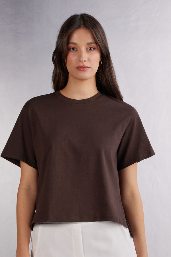 Maglia Manica Corta Boxy Fit in Cotone