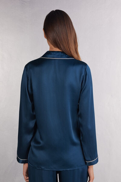 Mannish-Cut Jacket in Silk Satin