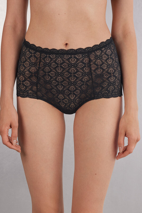 High-Rise Lace French Knickers