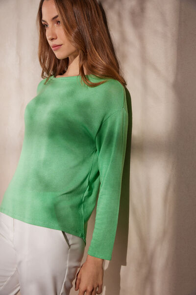 Maglia Manica Lunga in Modal Ultrasoft con Cashmere
