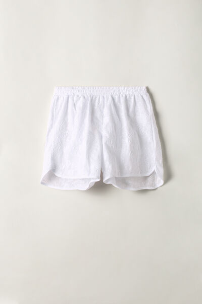 Romantic Nature Embroidered Cotton Shorts