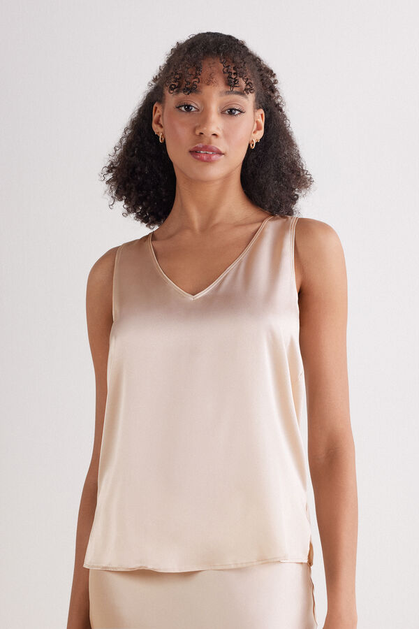 V-Neck Silk Vest Top
