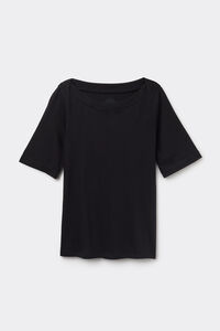 Kurzarmshirt mit U-Boot-Ausschnitt aus Baumwolle Ultrafresh