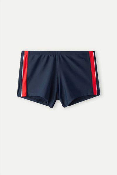 Square-Cut Swim Shorts with Side Bands