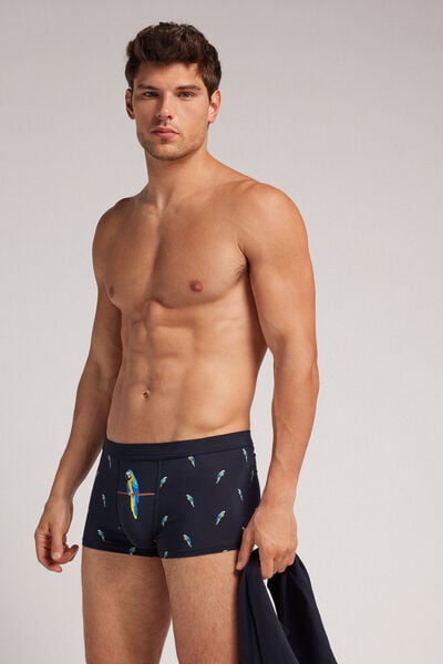 Natural Fresh Cotton Boxers with Parrot Print