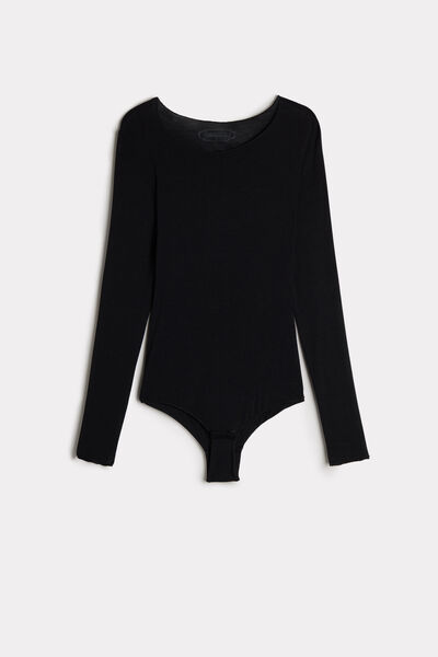 Modal and Cashmere Long-Sleeve Bodysuit