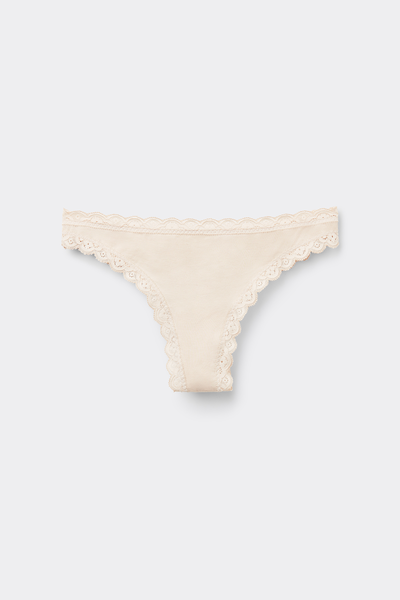 Cotton and Lace Brazilian Briefs