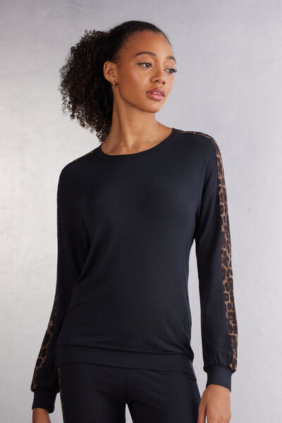 Luxurious Leopard モダール ロングスリーブ ニット