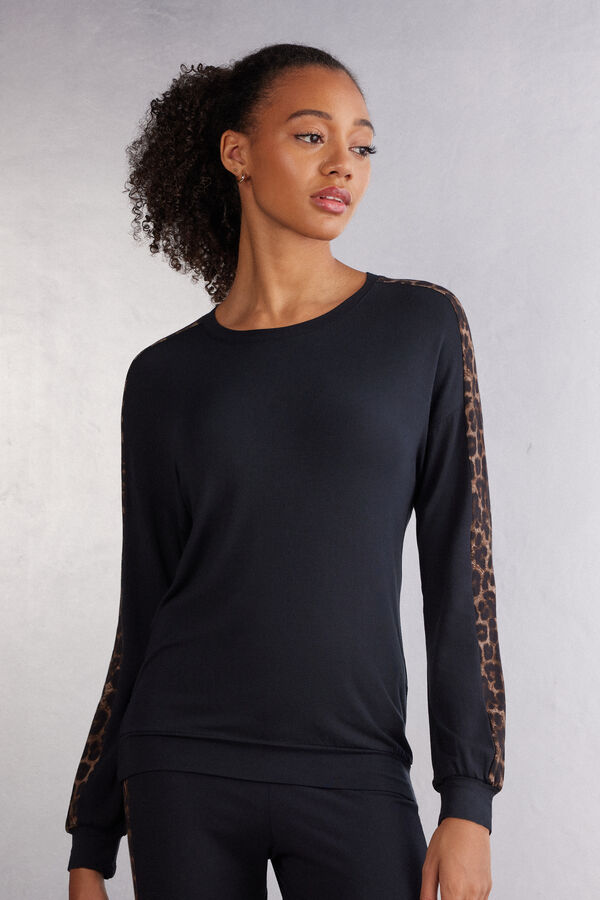 Trui met Lange Mouwen van Modal Luxurious Leopard