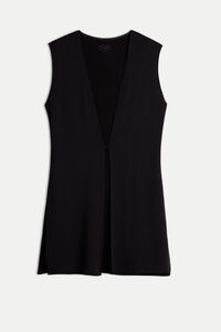 Long Vest in Modal and Cashmere Plush