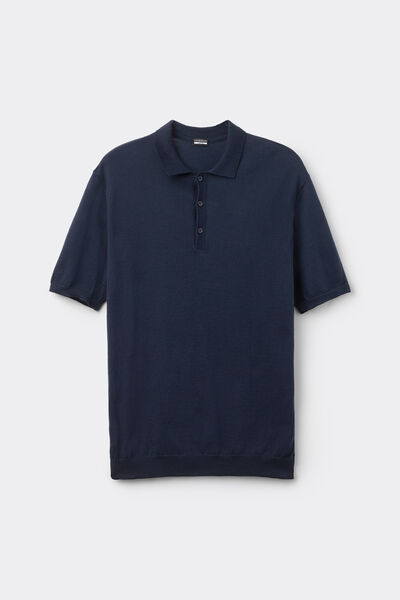 Kurzärmeliges Poloshirt aus Baumwollstrick