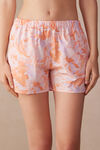 Iris and Apricot Cotton Shorts