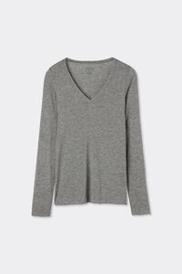Shirt mit V-Ausschnitt aus Modal Ultralight mit Cashmere