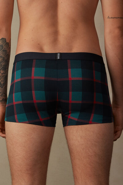 Green and Red Check Boxers in Stretch Supima® Cotton