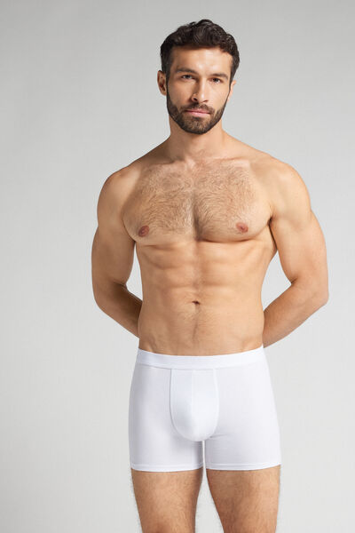Cotton Boxers with Exposed Elasticated Waistband