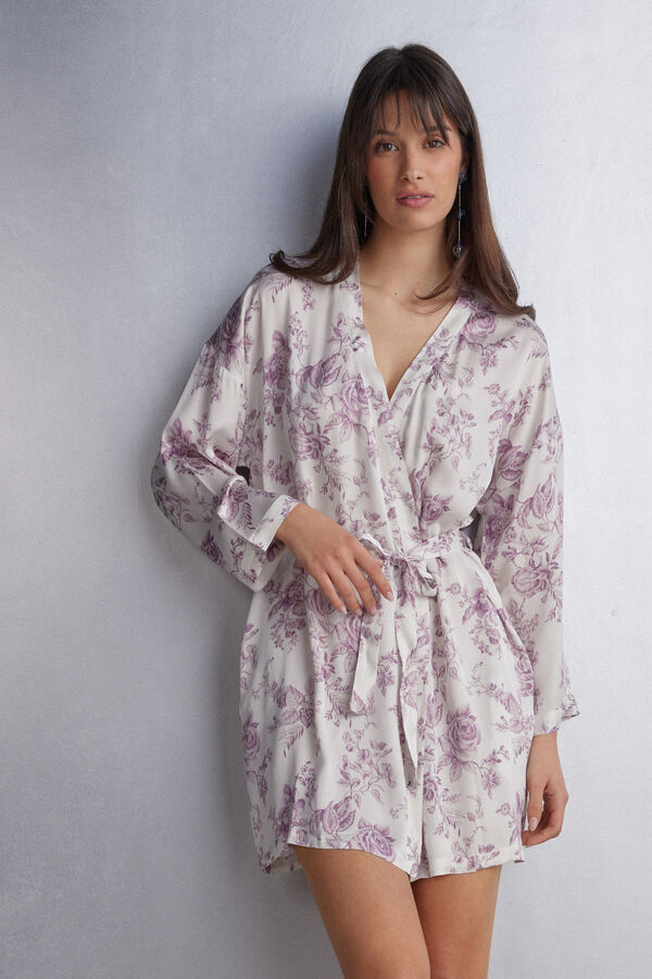 Graceful Simplicity Satin Kimono