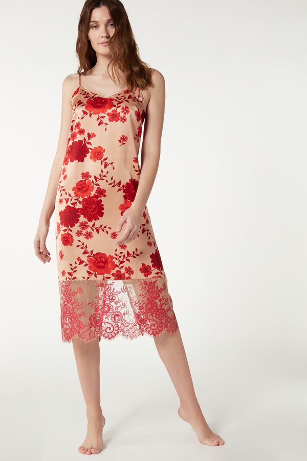 Flower Ballet Long Viscose Satin Slip