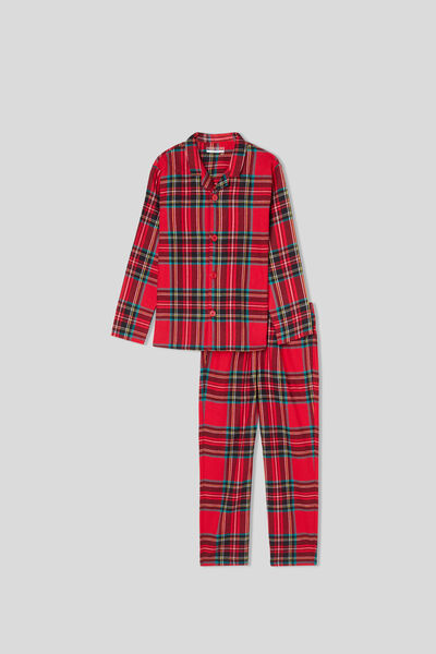 Pijama Comprido de Criança Padrão Tartã