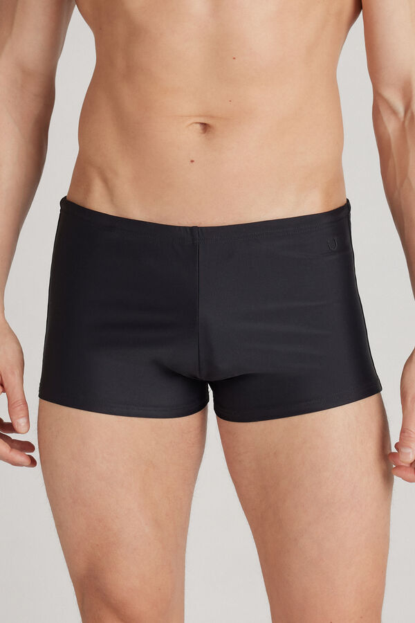 Plain Square-Cut Swim Trunks