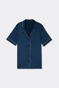 Haut de pyjama manches courtes en soie coupe homme