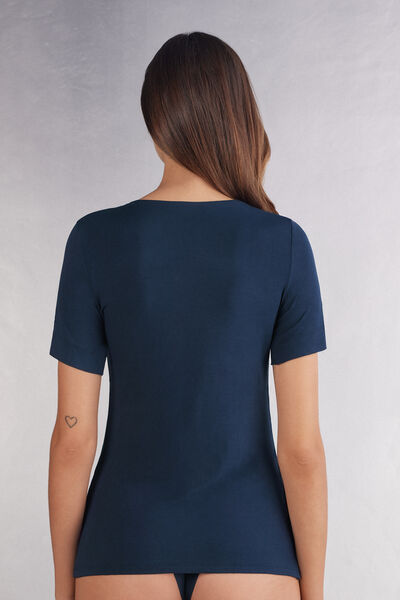 Maglia Manica Corta Girocollo in Micromodal
