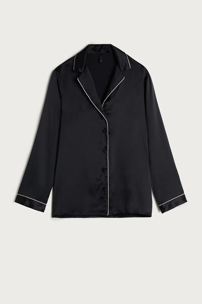 Mannish-Cut Jacket in Silk Satin