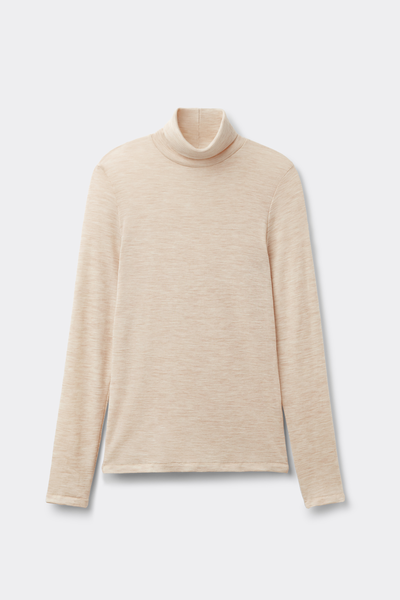 High Neck Long-Sleeved 100% Merino Wool Knit