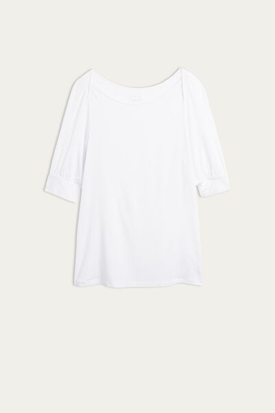 Bateau Neck Top in Modal and Silk