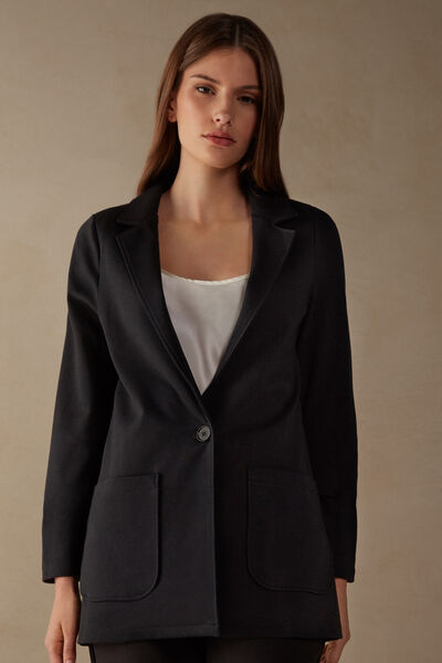 Cotton Interlock Buttoned Jacket