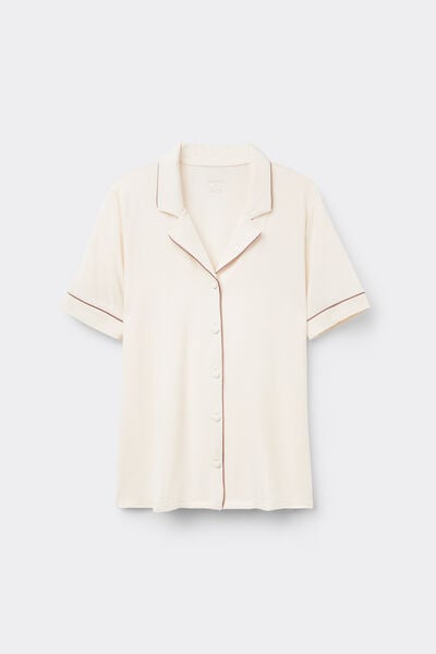 Maglia Manica Corta Aperta Davanti in Modal