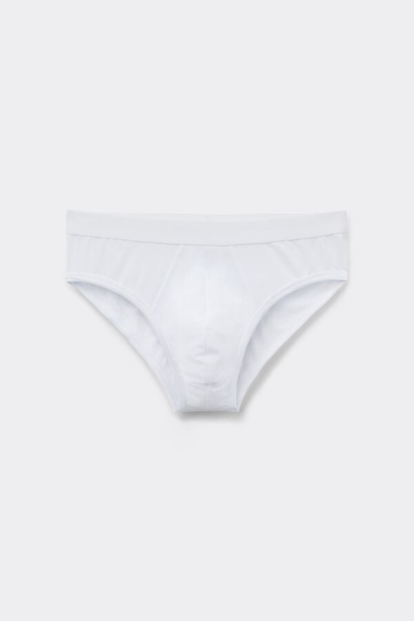 Cotton Briefs with Exposed Elasticated Waistband