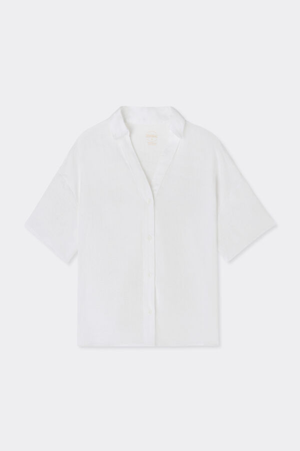 The Pure Linen Short-Sleeved Plain-Weave Linen Shirt