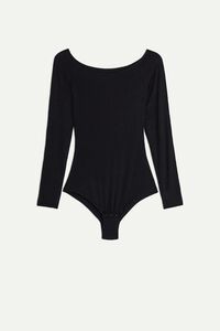 Bare Shoulder Bodysuit in Modal and Ultralight Cashmere