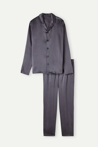Long Silk Pyjamas With Piping