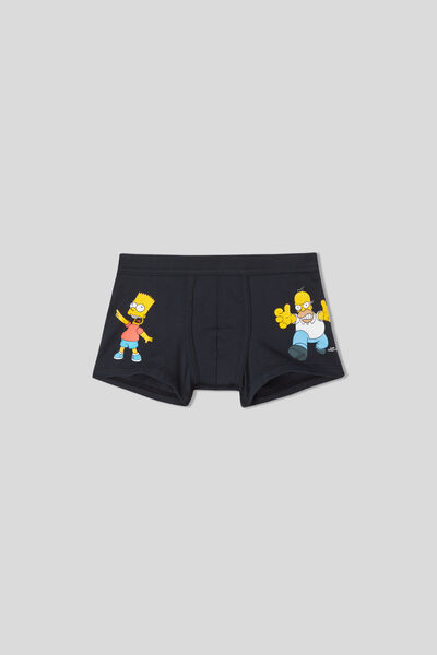 Boxer Bimbo The Simpsons Homer e Bart in Cotone Superior® Elasticizzato