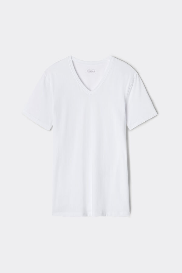 T-Shirt met V-Hals van Superior Stretchkatoen