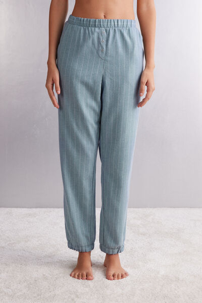 Full-Length Brushed Plain-Weave Pinstripes Fantasy Joggers