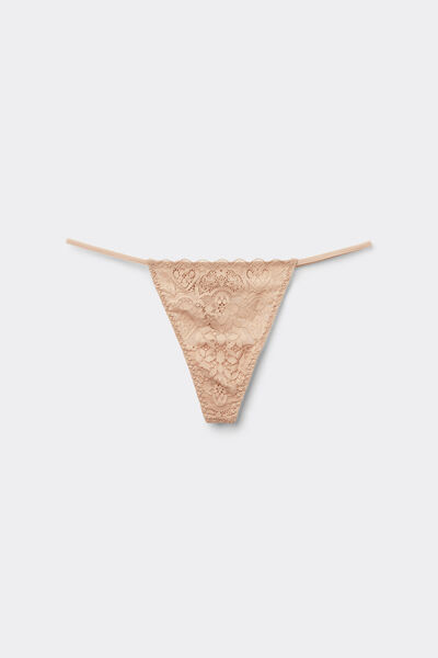 String-Tanga mit schmalen Seiten aus Spitze